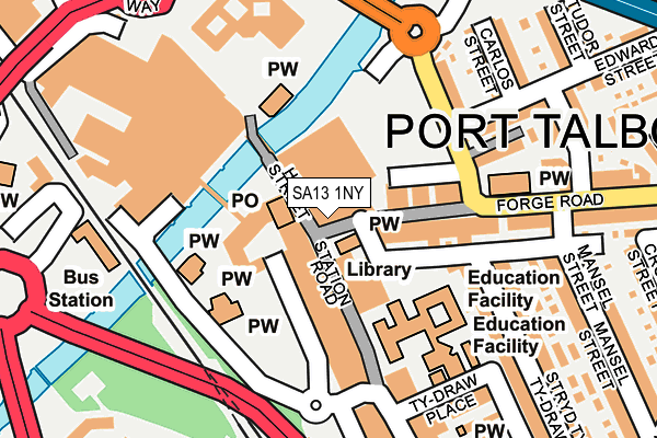 SA13 1NY map - OS OpenMap – Local (Ordnance Survey) SA13 1NY map - OS OpenMap – Local (Ordnance Survey)