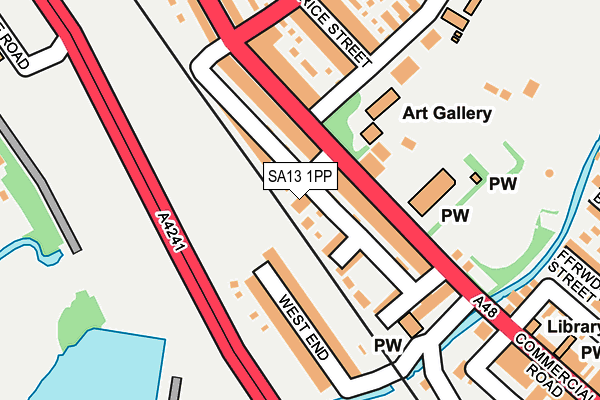 SA13 1PP map - OS OpenMap – Local (Ordnance Survey) SA13 1PP map - OS OpenMap – Local (Ordnance Survey)