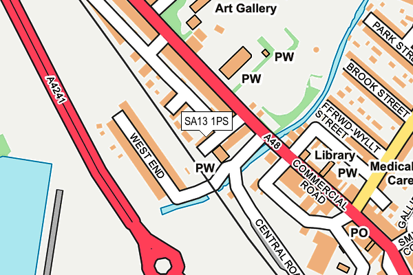 SA13 1PS map - OS OpenMap – Local (Ordnance Survey) SA13 1PS map - OS OpenMap – Local (Ordnance Survey)