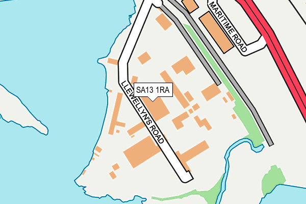 SA13 1RA map - OS OpenMap – Local (Ordnance Survey) SA13 1RA map - OS OpenMap – Local (Ordnance Survey)