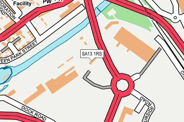 SA13 1RS map - OS OpenMap – Local (Ordnance Survey) SA13 1RS map - OS OpenMap – Local (Ordnance Survey)