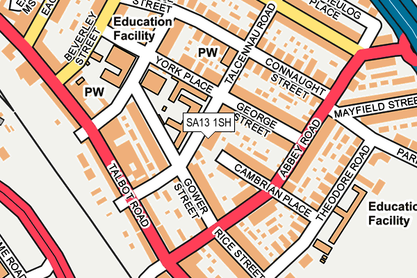 SA13 1SH map - OS OpenMap – Local (Ordnance Survey) SA13 1SH map - OS OpenMap – Local (Ordnance Survey)