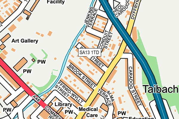 SA13 1TD map - OS OpenMap – Local (Ordnance Survey) SA13 1TD map - OS OpenMap – Local (Ordnance Survey)