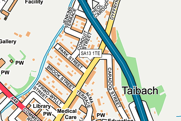 SA13 1TE map - OS OpenMap – Local (Ordnance Survey) SA13 1TE map - OS OpenMap – Local (Ordnance Survey)