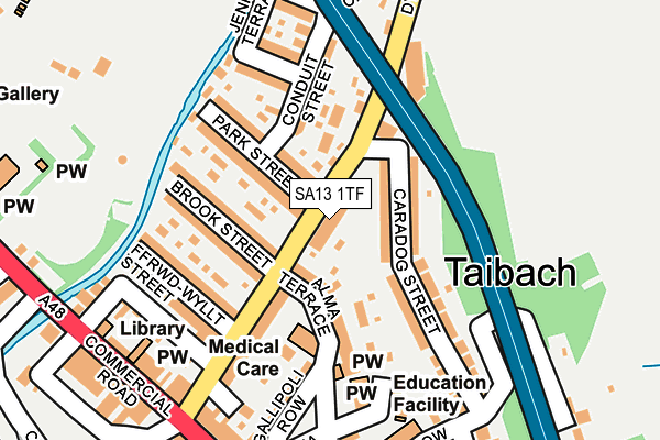 SA13 1TF map - OS OpenMap – Local (Ordnance Survey) SA13 1TF map - OS OpenMap – Local (Ordnance Survey)