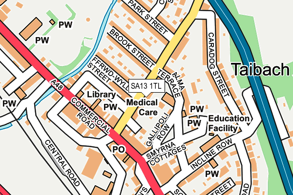 SA13 1TL map - OS OpenMap – Local (Ordnance Survey) SA13 1TL map - OS OpenMap – Local (Ordnance Survey)