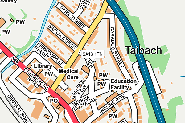 SA13 1TN map - OS OpenMap – Local (Ordnance Survey) SA13 1TN map - OS OpenMap – Local (Ordnance Survey)