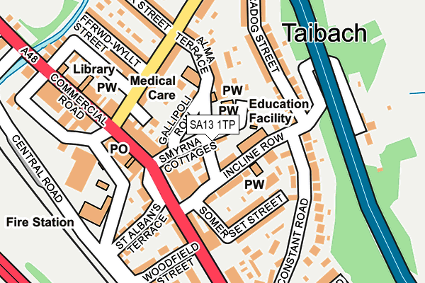 SA13 1TP map - OS OpenMap – Local (Ordnance Survey) SA13 1TP map - OS OpenMap – Local (Ordnance Survey)