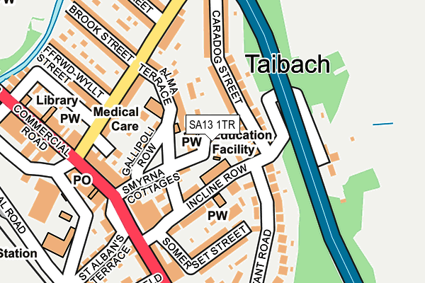 SA13 1TR map - OS OpenMap – Local (Ordnance Survey) SA13 1TR map - OS OpenMap – Local (Ordnance Survey)