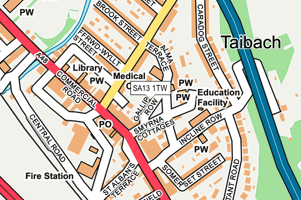 SA13 1TW map - OS OpenMap – Local (Ordnance Survey) SA13 1TW map - OS OpenMap – Local (Ordnance Survey)