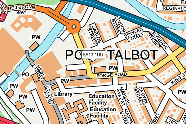 SA13 1UU map - OS OpenMap – Local (Ordnance Survey) SA13 1UU map - OS OpenMap – Local (Ordnance Survey)