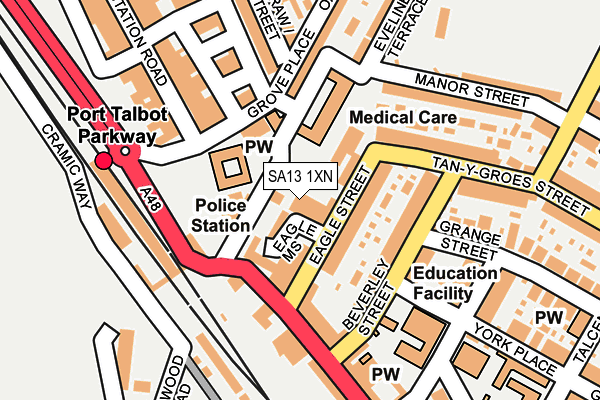 SA13 1XN map - OS OpenMap – Local (Ordnance Survey) SA13 1XN map - OS OpenMap – Local (Ordnance Survey)