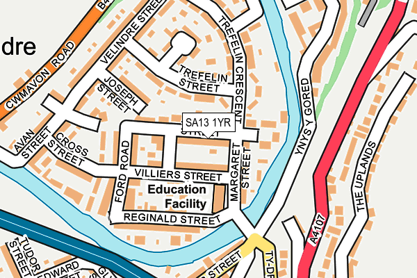 SA13 1YR map - OS OpenMap – Local (Ordnance Survey) SA13 1YR map - OS OpenMap – Local (Ordnance Survey)