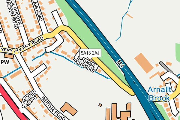 SA13 2AJ map - OS OpenMap – Local (Ordnance Survey) SA13 2AJ map - OS OpenMap – Local (Ordnance Survey)