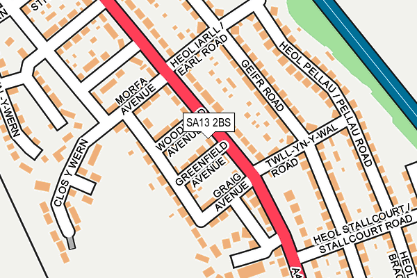SA13 2BS map - OS OpenMap – Local (Ordnance Survey) SA13 2BS map - OS OpenMap – Local (Ordnance Survey)