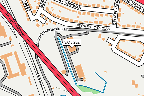 SA13 2BZ map - OS OpenMap – Local (Ordnance Survey) SA13 2BZ map - OS OpenMap – Local (Ordnance Survey)