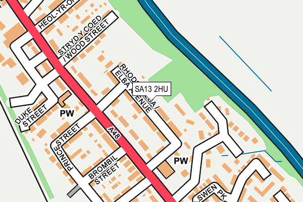 SA13 2HU map - OS OpenMap – Local (Ordnance Survey) SA13 2HU map - OS OpenMap – Local (Ordnance Survey)