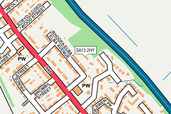 SA13 2HY map - OS OpenMap – Local (Ordnance Survey) SA13 2HY map - OS OpenMap – Local (Ordnance Survey)