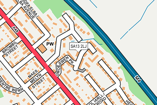 SA13 2LJ map - OS OpenMap – Local (Ordnance Survey) SA13 2LJ map - OS OpenMap – Local (Ordnance Survey)