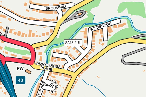 SA13 2UL map - OS OpenMap – Local (Ordnance Survey) SA13 2UL map - OS OpenMap – Local (Ordnance Survey)