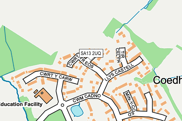 SA13 2UQ map - OS OpenMap – Local (Ordnance Survey) SA13 2UQ map - OS OpenMap – Local (Ordnance Survey)