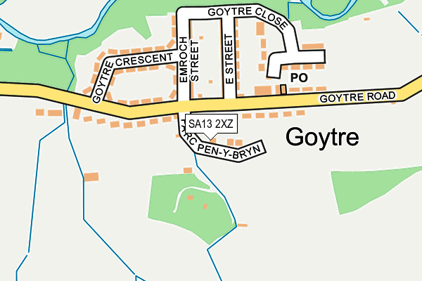 SA13 2XZ map - OS OpenMap – Local (Ordnance Survey) SA13 2XZ map - OS OpenMap – Local (Ordnance Survey)