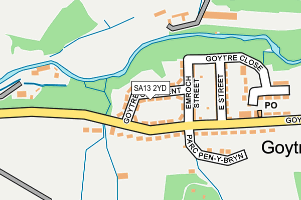 SA13 2YD map - OS OpenMap – Local (Ordnance Survey) SA13 2YD map - OS OpenMap – Local (Ordnance Survey)