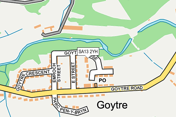 SA13 2YH map - OS OpenMap – Local (Ordnance Survey) SA13 2YH map - OS OpenMap – Local (Ordnance Survey)