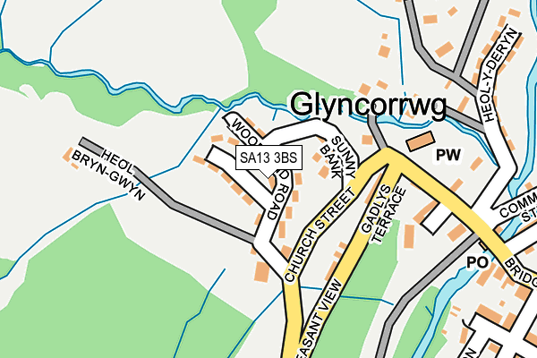 SA13 3BS map - OS OpenMap – Local (Ordnance Survey)