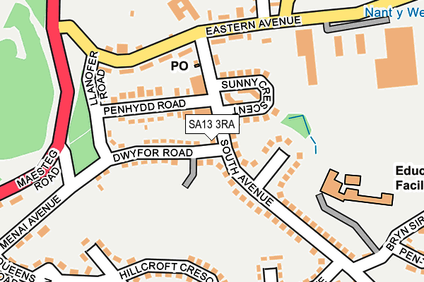 SA13 3RA map - OS OpenMap – Local (Ordnance Survey) SA13 3RA map - OS OpenMap – Local (Ordnance Survey)