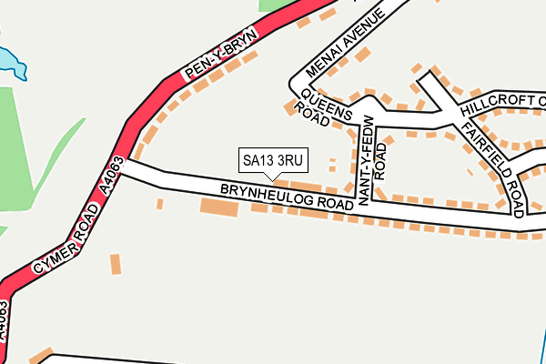 SA13 3RU map - OS OpenMap – Local (Ordnance Survey) SA13 3RU map - OS OpenMap – Local (Ordnance Survey)
