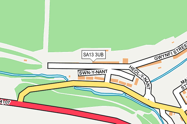 SA13 3UB map - OS OpenMap – Local (Ordnance Survey) SA13 3UB map - OS OpenMap – Local (Ordnance Survey)