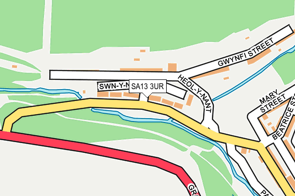 SA13 3UR map - OS OpenMap – Local (Ordnance Survey) SA13 3UR map - OS OpenMap – Local (Ordnance Survey)