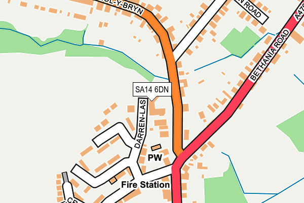 SA14 6DN map - OS OpenMap – Local (Ordnance Survey)