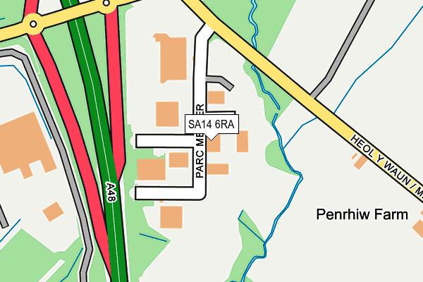 SA14 6RA map - OS OpenMap – Local (Ordnance Survey) SA14 6RA map - OS OpenMap – Local (Ordnance Survey)