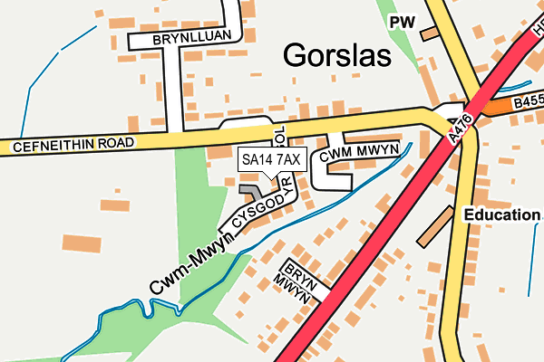 SA14 7AX map - OS OpenMap – Local (Ordnance Survey) SA14 7AX map - OS OpenMap – Local (Ordnance Survey)