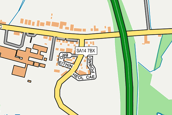 SA14 7BX map - OS OpenMap – Local (Ordnance Survey) SA14 7BX map - OS OpenMap – Local (Ordnance Survey)
