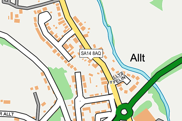 SA14 8AQ map - OS OpenMap – Local (Ordnance Survey) SA14 8AQ map - OS OpenMap – Local (Ordnance Survey)