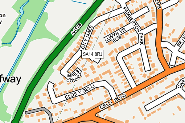 SA14 8RJ map - OS OpenMap – Local (Ordnance Survey) SA14 8RJ map - OS OpenMap – Local (Ordnance Survey)