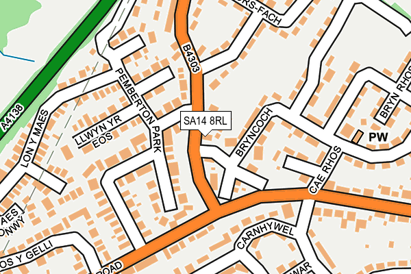 SA14 8RL map - OS OpenMap – Local (Ordnance Survey) SA14 8RL map - OS OpenMap – Local (Ordnance Survey)