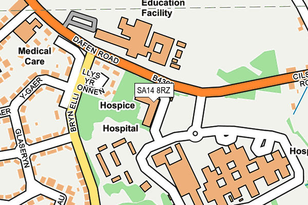 SA14 8RZ map - OS OpenMap – Local (Ordnance Survey) SA14 8RZ map - OS OpenMap – Local (Ordnance Survey)