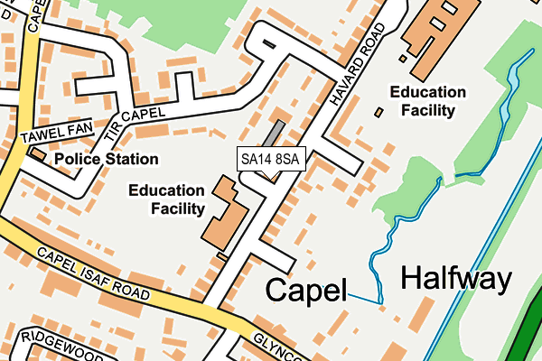 SA14 8SA map - OS OpenMap – Local (Ordnance Survey) SA14 8SA map - OS OpenMap – Local (Ordnance Survey)