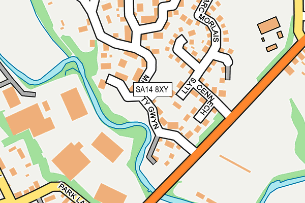 SA14 8XY map - OS OpenMap – Local (Ordnance Survey) SA14 8XY map - OS OpenMap – Local (Ordnance Survey)