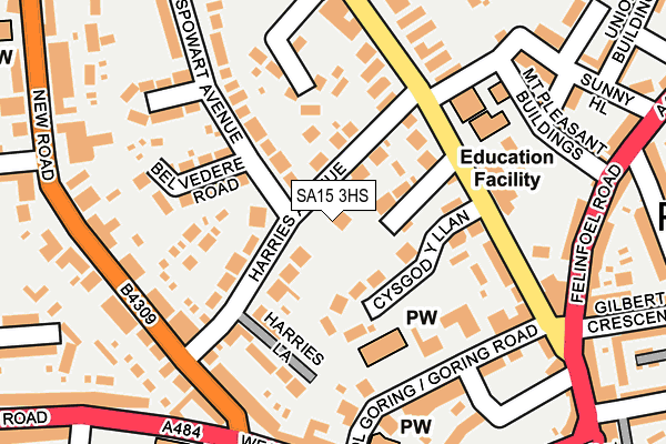 SA15 3HS map - OS OpenMap – Local (Ordnance Survey) SA15 3HS map - OS OpenMap – Local (Ordnance Survey)