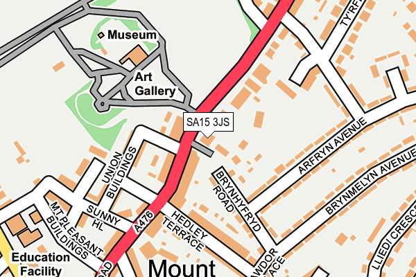 SA15 3JS map - OS OpenMap – Local (Ordnance Survey) SA15 3JS map - OS OpenMap – Local (Ordnance Survey)