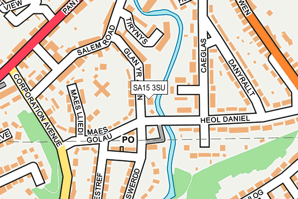 SA15 3SU map - OS OpenMap – Local (Ordnance Survey) SA15 3SU map - OS OpenMap – Local (Ordnance Survey)