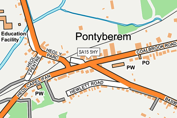 SA15 5HY map - OS OpenMap – Local (Ordnance Survey) SA15 5HY map - OS OpenMap – Local (Ordnance Survey)