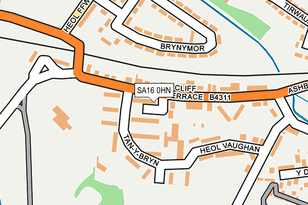 SA16 0HN map - OS OpenMap – Local (Ordnance Survey) SA16 0HN map - OS OpenMap – Local (Ordnance Survey)