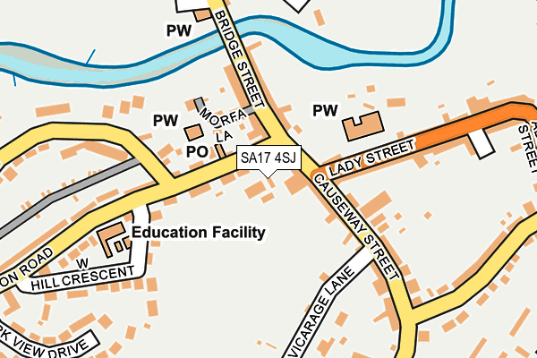 SA17 4SJ map - OS OpenMap – Local (Ordnance Survey) SA17 4SJ map - OS OpenMap – Local (Ordnance Survey)