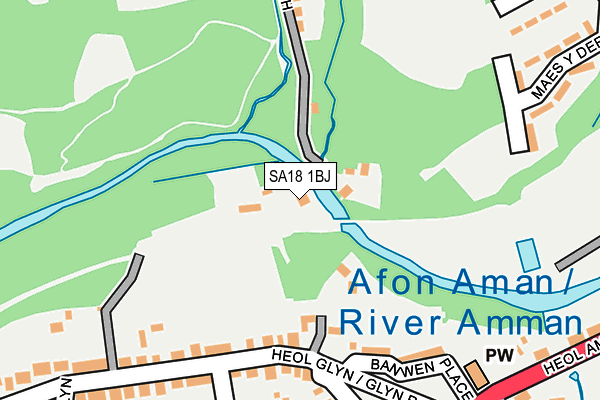 SA18 1BJ map - OS OpenMap – Local (Ordnance Survey) SA18 1BJ map - OS OpenMap – Local (Ordnance Survey)